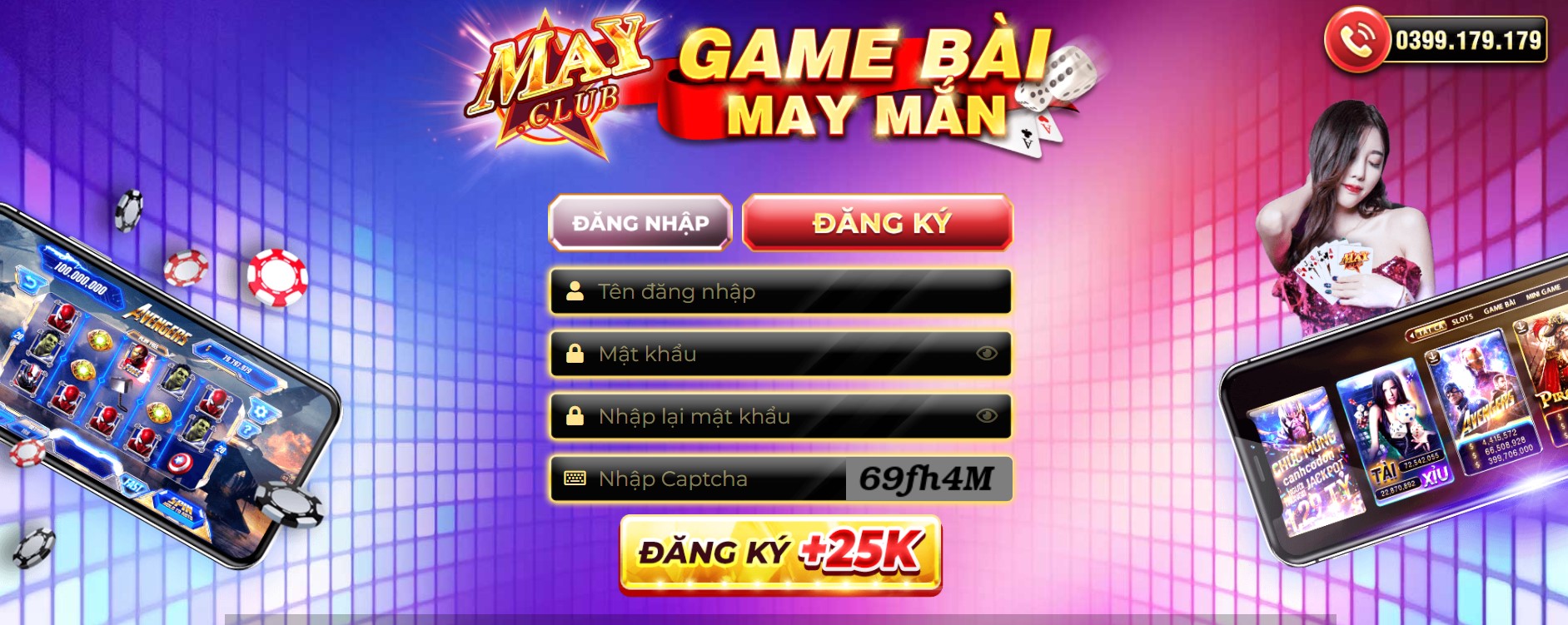 Đăng ký đăng nhập May Club