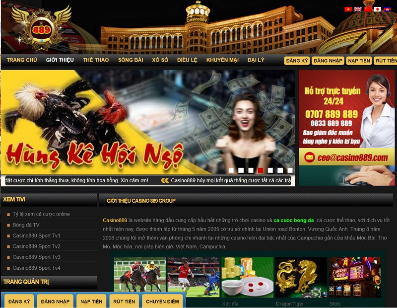 Giao diện độc đáo của nhà cái lô đề Casino889