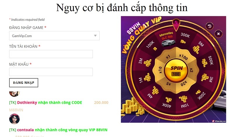 Cần tuyệt đối thận trọng khi cung cấp thông tin tài khoản cổng game W365