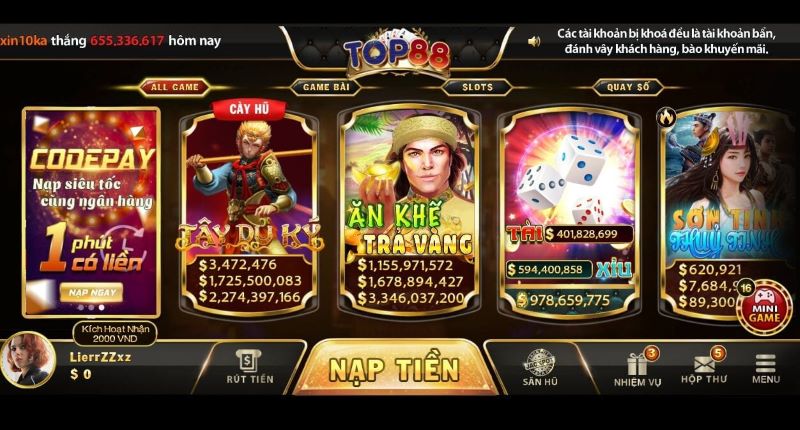 Chơi game binh xập xám đổi tiền mặt Top88