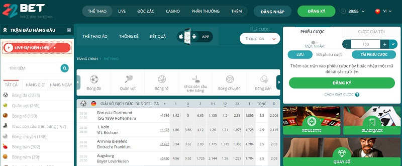 Giao diện độc đáo tại nhà cái 22Bet