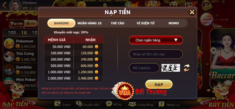 King86 nạp tiền