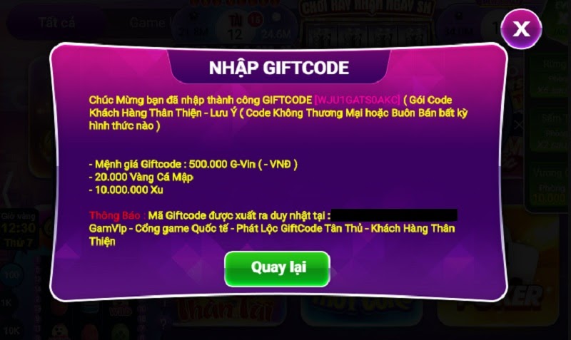 Lưu ý khi nhận Giftcode g365 win 